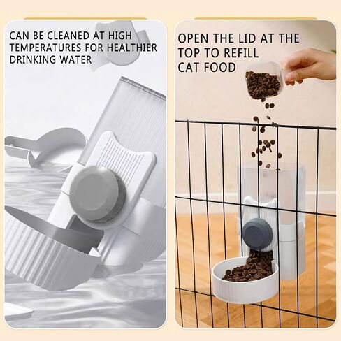 kathson 2PCS Hanging Automatic Cat Feeder Gravity Rabbit Food Dispenser for Cage Dog Food Bowl Pet Dry Food Self Feeding for Rabbit Puppy Kitten Hamster Chinchilla Guinea Pig in Saudi Arabia