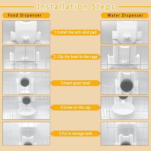 kathson 2PCS Hanging Automatic Cat Feeder Gravity Rabbit Food Dispenser for Cage Dog Food Bowl Pet Dry Food Self Feeding for Rabbit Puppy Kitten Hamster Chinchilla Guinea Pig in Saudi Arabia