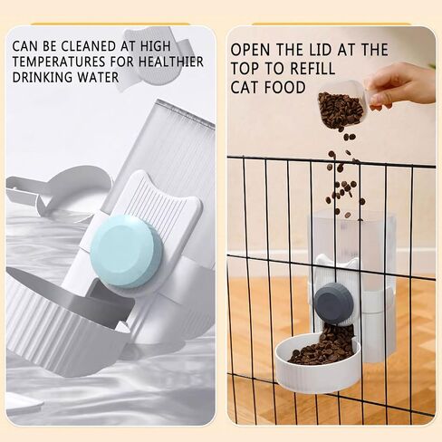 kathson 2PCS Hanging Automatic Cat Feeder Gravity Rabbit Food Dispenser for Cage Dog Food Bowl Pet Dry Food Self Feeding for Rabbit Puppy Kitten Hamster Chinchilla Guinea Pig in Saudi Arabia