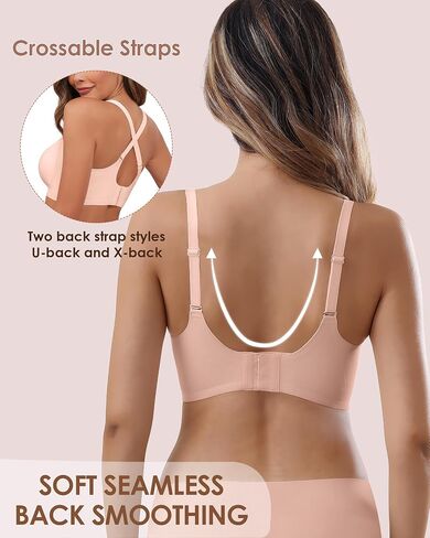 Wireless Bra Seamless Lace Jacquard No Underwire Bras for Women Full Coverage V Neck Comfortable Bralette in Saudi Arabia