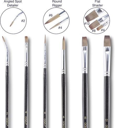 OOKU Acrylic Paint Brush Set Rocks for Painting Kits Oil Paint Set for Both Adults and Children 6pcs Nylon Hair Black Brush Handle in Saudi Arabia
