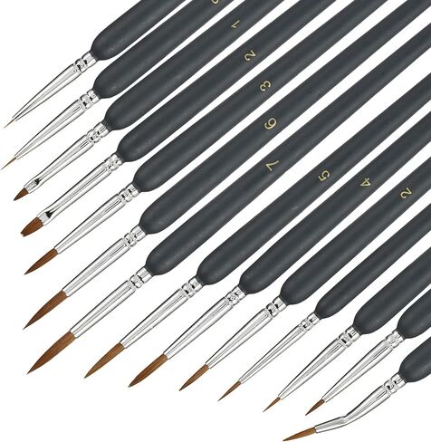 OOKU Acrylic Paint Brush Set Rocks for Painting Kits Oil Paint Set for Both Adults and Children 6pcs Nylon Hair Black Brush Handle in Kuwait
