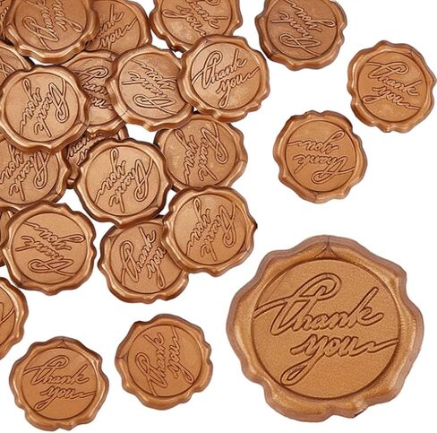 CRASPIRE Adhesive Wax Seal Stickers 25PCS Thank You Self- Adhesive Wax Seals Decorative Stamp Stickers Envelope Stickers Silver for Decor Wedding Invitation Envelopes Craft Scrapbook Party Gift in Saudi Arabia