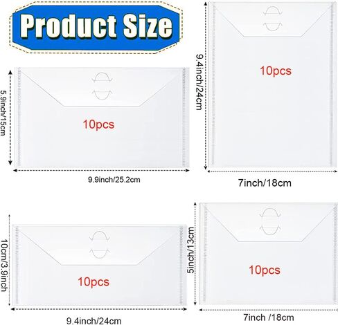 40 Pieces Stamp and Die Storage Bags 4 Size Plastic Waterproof Scrapbooking Clear Stamp and Storage Paper Holder Bags Die Storage Pockets Scrapbooking Storage Folders Envelope for DIY Card Making in Saudi Arabia