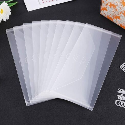 40 Pieces Stamp and Die Storage Bags 4 Size Plastic Waterproof Scrapbooking Clear Stamp and Storage Paper Holder Bags Die Storage Pockets Scrapbooking Storage Folders Envelope for DIY Card Making in Saudi Arabia