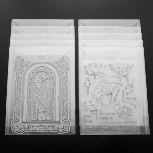 40 Pieces Stamp and Die Storage Bags 4 Size Plastic Waterproof Scrapbooking Clear Stamp and Storage Paper Holder Bags Die Storage Pockets Scrapbooking Storage Folders Envelope for DIY Card Making in Saudi Arabia