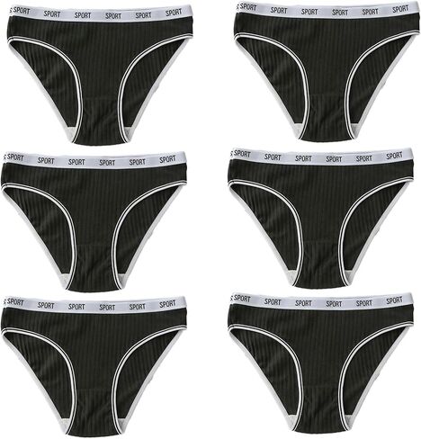 Cotton Underwear High Cut Panties for Women Low Rise Moisture Wicking Brief Multipack in Kuwait