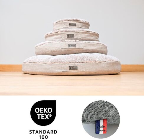 Medium Round Grey Memory Foam Dog Cushion - Relieves and Preserves Joints - Relaxing and Reversible Summer/Winter - Easy to Carry - Does Not Deform and Machine Washable in Saudi Arabia