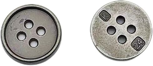 50PC Sewing Metal Buttons 4 Hole Antique Silver Round Vintage Crafts Buttons 10mm in Saudi Arabia