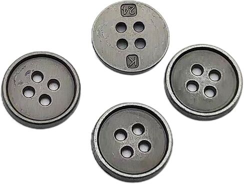 50PC Sewing Metal Buttons 4 Hole Antique Silver Round Vintage Crafts Buttons 10mm in Saudi Arabia