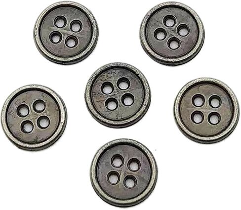 50PC Sewing Metal Buttons 4 Hole Antique Silver Round Vintage Crafts Buttons 10mm in Saudi Arabia