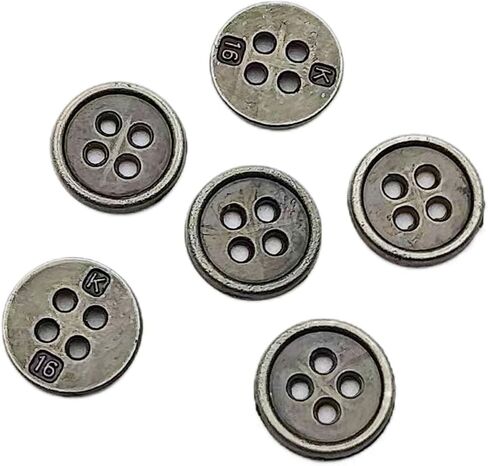 50PC Sewing Metal Buttons 4 Hole Antique Silver Round Vintage Crafts Buttons 10mm in Saudi Arabia