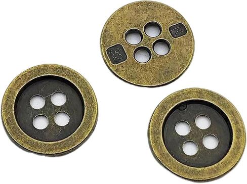 50PC Sewing Metal Buttons 4 Hole Antique Silver Round Vintage Crafts Buttons 10mm in Saudi Arabia