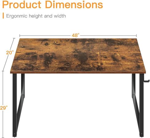 Coleshome 48 Inch Computer Desk, Modern Simple Style Desk for Home Office, Study Student Writing Desk, Vintage in Saudi Arabia