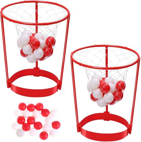 2 Pack Head Hoop Basketball Party Game for Kids and Adults, Adjustable Basket Net Headband with 20 Balls for Carnival Party Birthday Party Family Indoor Outdoor Game in Kuwait
