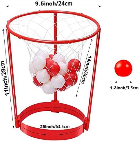 2 Pack Head Hoop Basketball Party Game for Kids and Adults, Adjustable Basket Net Headband with 20 Balls for Carnival Party Birthday Party Family Indoor Outdoor Game in Kuwait