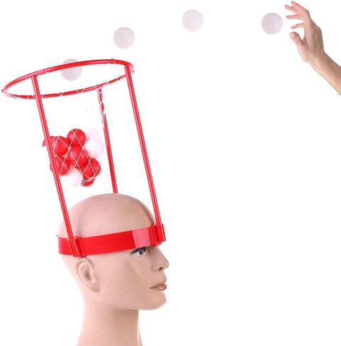 2 Pack Head Hoop Basketball Party Game for Kids and Adults, Adjustable Basket Net Headband with 20 Balls for Carnival Party Birthday Party Family Indoor Outdoor Game in Kuwait