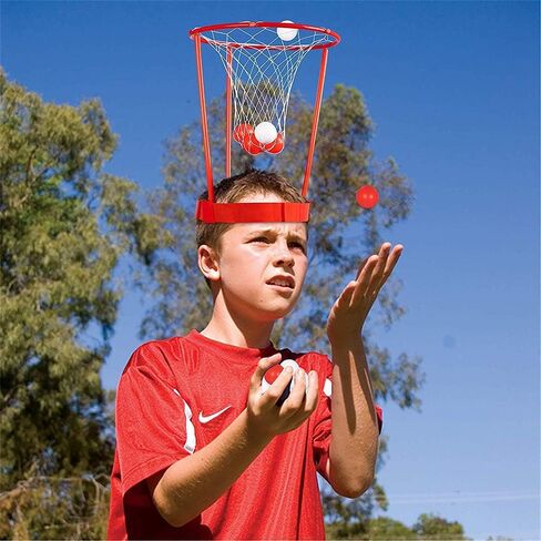 2 Pack Head Hoop Basketball Party Game for Kids and Adults, Adjustable Basket Net Headband with 20 Balls for Carnival Party Birthday Party Family Indoor Outdoor Game in Kuwait