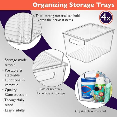 ClearSpace X-Large Plastic Storage Bins With Lids - Perfect for Kitchen, Pantry, Fridge Organization and Storage in Saudi Arabia
