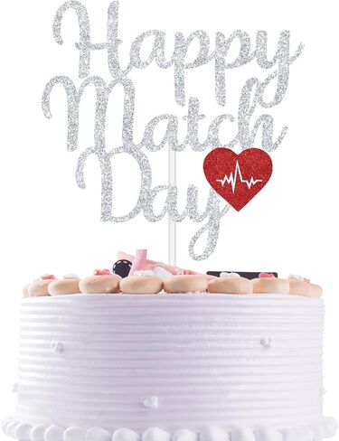 Gold Glitter Happy Match Day Cake Topper ، زخارف كعكة يوم المباراة ، المباراة 2024 ، زينة التخرج من كلية الطبيب الطبي in Kuwait