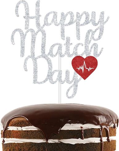 Gold Glitter Happy Match Day Cake Topper ، زخارف كعكة يوم المباراة ، المباراة 2024 ، زينة التخرج من كلية الطبيب الطبي in Kuwait