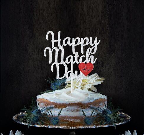 Gold Glitter Happy Match Day Cake Topper ، زخارف كعكة يوم المباراة ، المباراة 2024 ، زينة التخرج من كلية الطبيب الطبي in Kuwait