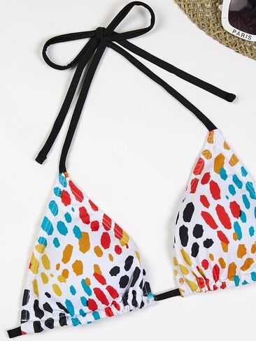 Women 3 Piece Bikini Sets with Skirt Halter Bikini Top Sexy Triangle Bikini Bottoms Beach Swimsuit Swimwear in Saudi Arabia