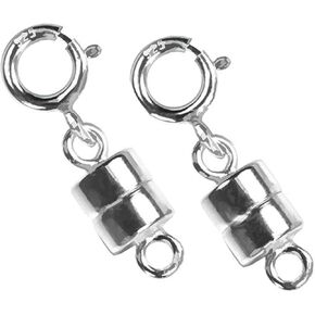 2 Sterling Silver Converters Magnetic Clasps for Small Necklaces