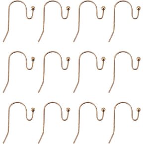 Pandahall 100pcs Antique Bronze Brass S Hook Ball-End Earwire Earring Hooks for Earring Dangle Making