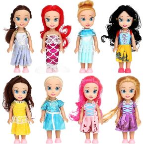 ONEST 8 Sets 6 Inch Dolls Cute Girl Dolls Include 8 Pieces Girl Mini Dolls, 8 Sets Handmade Doll Clothes, 8 Pairs of Doll Shoes