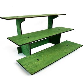 3-Tier Straight Retail Table Display Stand with Shelves for Products | 3 Step Straight Display Rack for Counter Top, Craft Shows, Farmers Market, Trade Shows, Pop ups, Soap Display, Candles (Blue)