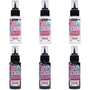 DecoArt Love, Color - Acrylic Writers Black and White Textured Paints for 3 Dimensional Effects. Embellish cards, scrapbooks, fabric, wood, leather and more, 6ct (2-Frosting White, 2-Black Licorice)