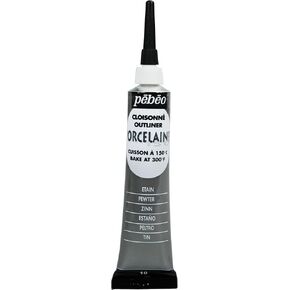 Pebeo 036-010 Porcelaine 150, China Paint Outliner, 20 ml Tube - Pewter
