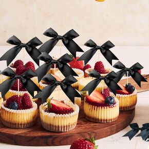 24pcs Coquette Bow Cupcake Toppers ، Pink Bow Coquette Decortations for Bridal Shower Party Supplies Bachelorette Complement Wedding Baby Girl Bow them