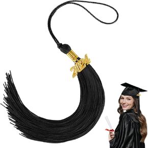 2025 Red Black Graduation Tassel: Tassel for Graduation Cap 2025 ، Class of 2025 Tassel Charm Capuation Cap ، accsities charm accessories for treaduates - 1 pcs with gold date