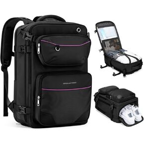 Maelstrom Travel Backpack for Men Women, 35L Carry on Backpack for Traveling on Airplane,with Belt Bag&Shoe Compartment,Waterproof Laptop Backpack fit 17"Laptop-Mystery Grey