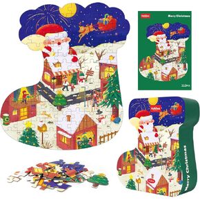 Jigsaw Puzzles for Kids Ages 4-8, 108 Pieces Whale Shaped Cardboard Puzzles for Animal Lovers, Sturdy Floor Puzzles Box and Poster, Educational Toys Gift for Boys Girls, 23.38 x 14.72 Inch