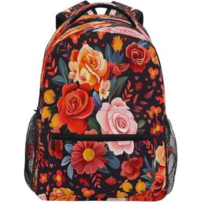 ALAZA Ice Hockey Player on Black Backpack Daypack School Bag Travel Shoulder Bag for Students Boys Girls