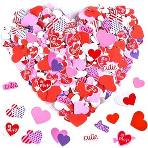 600 Pieces Valentines Foam Heart Stickers Self Adhesive Mixed Heart Shaped Craft Sticker Valentine Decal for Valentine's Day Adult Kids DIY Art Craft Supplies Greeting Card Scrapbook Decoration