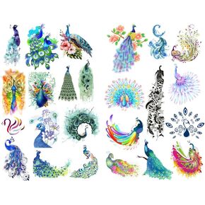 Seasonstorm Watercolor Painting Peacock Precut Cute Aesthetic Diary Travel Paper Journal Stickers Scrapbooking Stationery Sticker Flakes Art Supplies