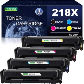 218X 218A Toner Cartridge 4 Pack 3201dw 3301fdw Compatible Replacements for HP 218A 218X for Printer Color Laserjet Pro 3201DW MFP 3301SDW 3301FDW 3301CDW(4 Pack, W2180X W2181X W2182X W2183X)