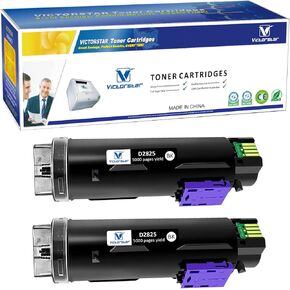 VICTORSTAR 2 Blacks Compatible Toner Cartridges S2825cdn H625cdw H825cdw【Extra High Yield】 5000 Pages for Dell Color Laser Printers H625cdw H825cdw S2825cdn (2 Black)