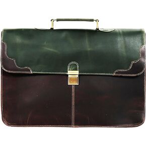 The Tannery Handmade Full Grain Leather Briefcase Laptop Satchel Office Crossbody Bag for Unisex Unique Vintage Design