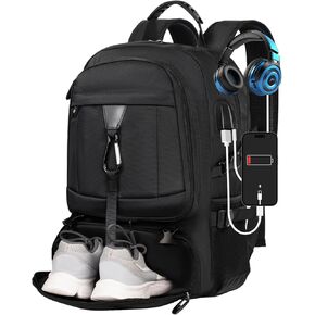 Extra Large Travel Backpack,Laptop Backpack for Men Women,Backpack with Shoe Compartment USB Charging Port,College Backpack,Fit 18.4 Inch Laptops for Business Hiking Camping(Fits above 5.74 ft height)