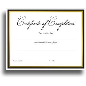 Certificate of Completion Certificate Paper with Gold Foil Border - 15 Pack - Award Certificates for Students, Teachers, Employees - 8.5" x 11" Inkjet/Laser Printable