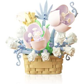 Mini Flowers Building Block Set,Flower Blocks Toys,Plants and Succulent Toys,Building Block Flowerpot，Botanical Collection Birthday Gift for Girls Boys Adults Kids Ages 6+ (Violet 201Pcs)