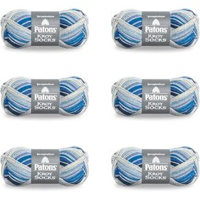 Patons Kroy Socks Coastal Stripes Yarn - 6 Pack of 1.75oz/50g - Blended Fiber - 166 Yards - Knitting, Crocheting & Crafts