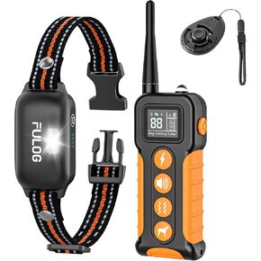 Dog Shock Collar with Remote and Led, 3300FT Dog Training Collar for 8-130Lbs Small Medium Large Dogs, IPX7 Waterproof Electric Collar with Beep, Vibration & Safe Shock, E-Collar for Dogs Training