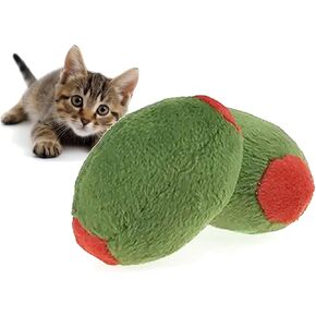 munchiecat Olive Cat Toy Set - 2-Piece Organic Catnip Toys with Soft Rattle, Perfect for Batting & Rolling - Designed for Cats, Ideal Gift for Cat Lovers