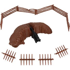 BMC CTS Redoubt Position & Naval Cannon - 12pc Brown Plastic Army Men Playset